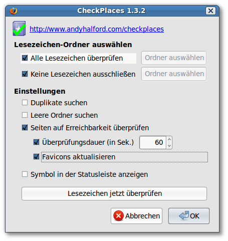 Das Firefox-Addon Checkplaces