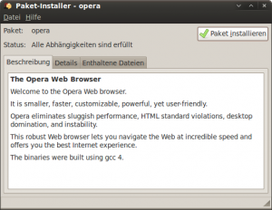 Opera-Installation unter Ubuntu mit Gdebi