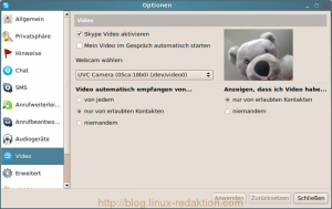 Webcam für Skype konfigurieren