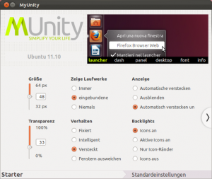 MyUnity: Die Launcher-Einstellungen
