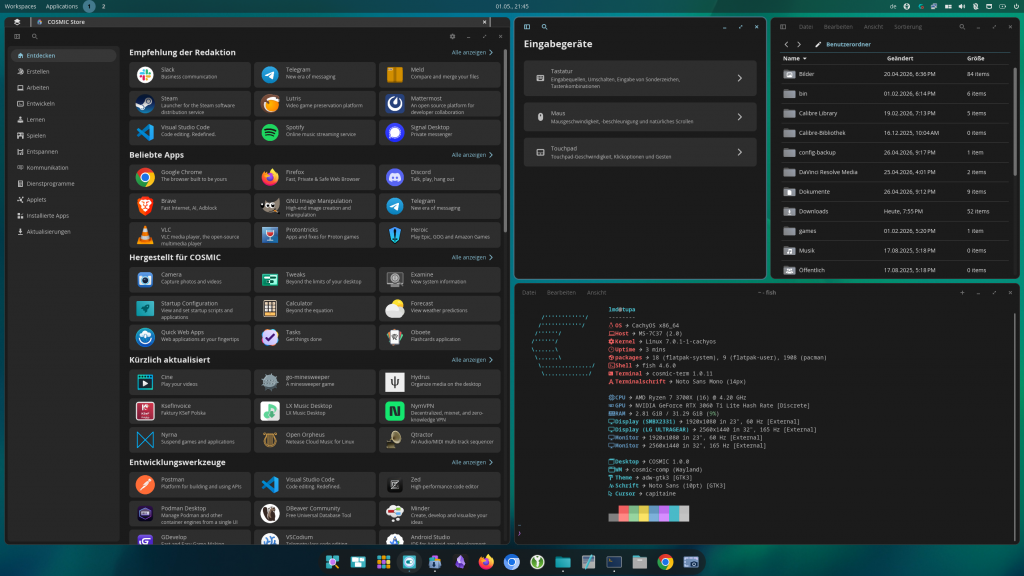 Tiling Windows in Cosmic Desktop